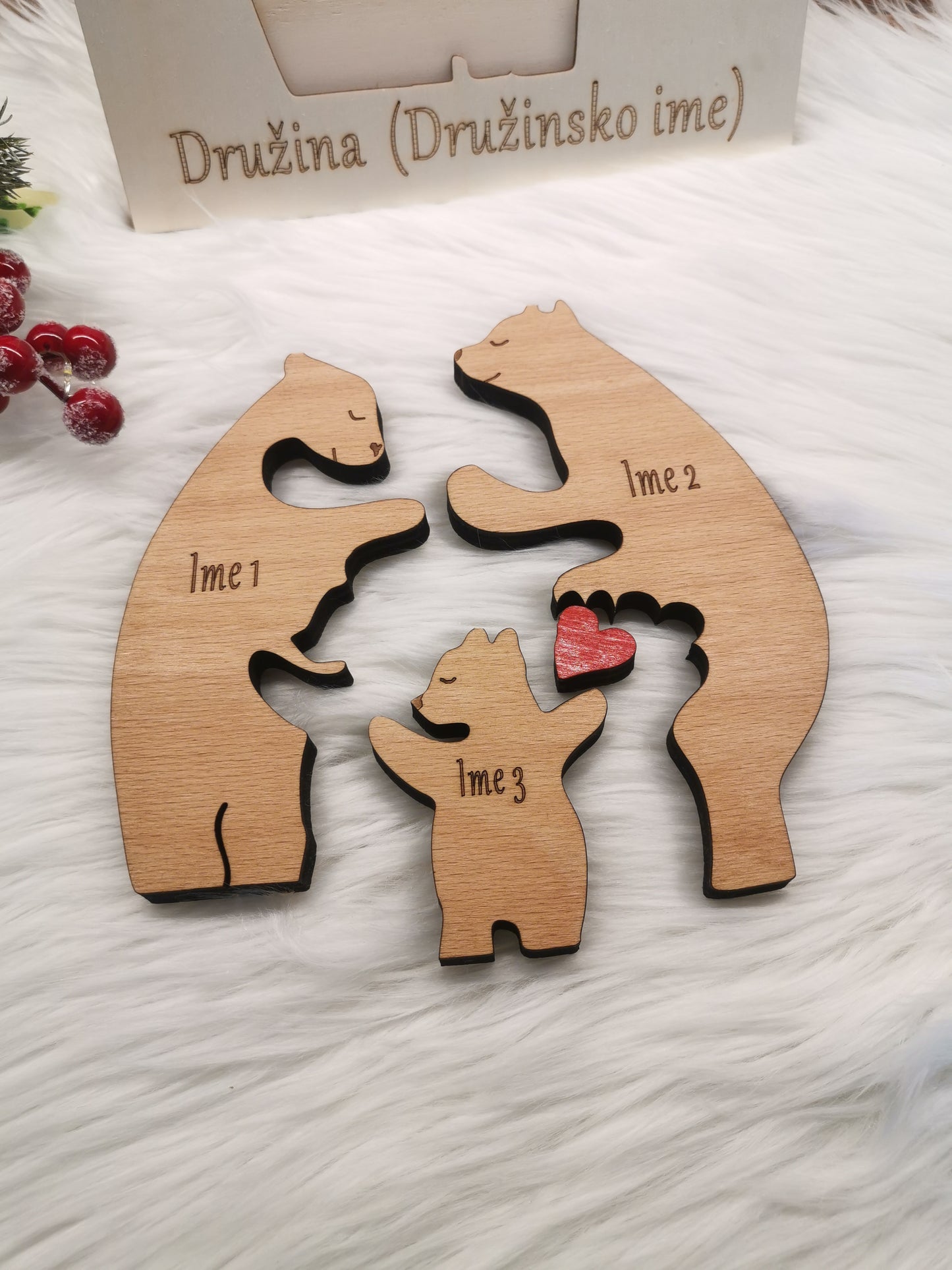 MEDVEDJA DRUŽINA - Lesena personalizirana sestavljanka