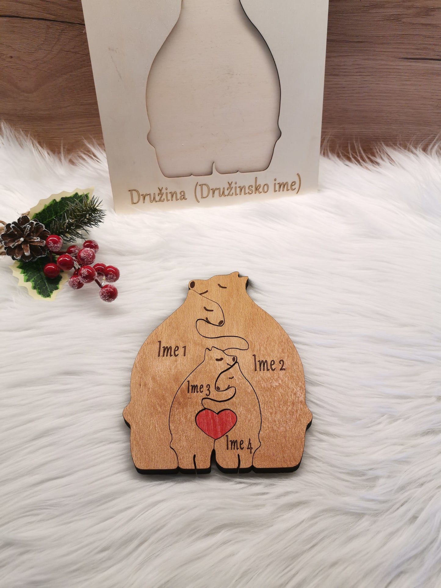 MEDVEDJA DRUŽINA - Lesena personalizirana sestavljanka